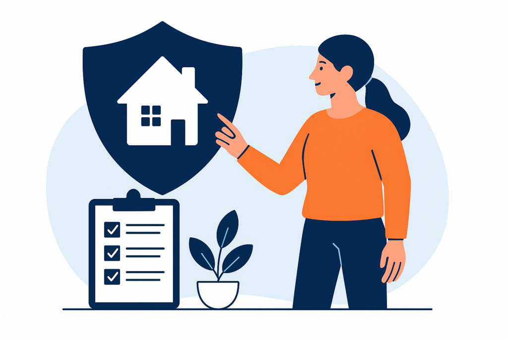 Illustration d’une femme sélectionnant la meilleure assurance habitation pour son profil